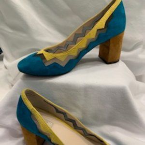 Cole Haan Turquoise and Yellow Pumps